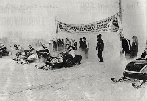 Salida de la carrera Winnipeg - St. Paul 500 en el año 1972 a 25 grados bajo cero. (Copyright: Hal Armstrong)