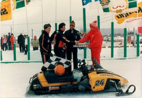 Sylvain Laflamme tras su victoria en el Gran Premio de Valcourt en 1987. (Copyright: Sylvain Laflamme)