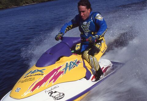 Chris Fischetti en una Sea-Doo HX en Bradenton (Florida, EE.UU.) en una sesión fotográfica en 1996. (Copyright: Chris Lauber)