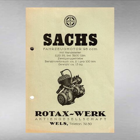 Rotax Motor bajo licencia de Sachs (Unternehmensarchiv BRP-Rotax, Gunskirchen)