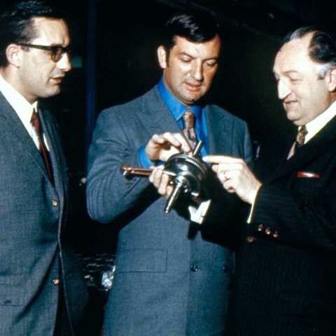 Karl Pötzlberger, Laurent Beaudoin and Helmut Rothe (Archives, Museum of Ingenuity J. Armand Bombardier)