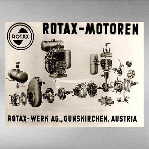 Anuncio de Rotax-Motoren alrededor de 1952 (Unternehmensarchiv BRP-Rotax, Gunskirchen)